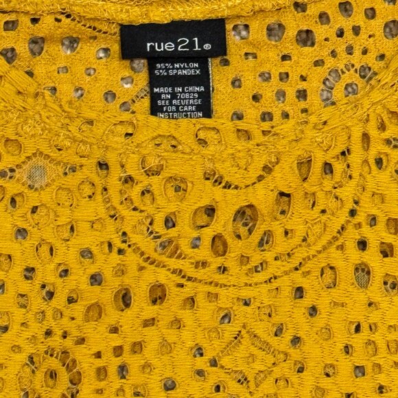 Golden Crochet Crop Sweater, Small Rue 21 - Picture 7 of 7